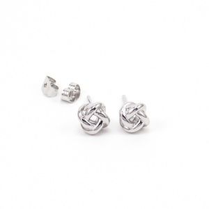 Silver Knot Stud Earrings Infinity Love